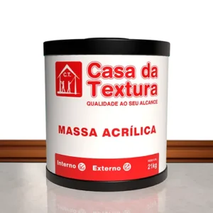 Massa Acrílica Casa da Textura: acabamento resistente e uniforme para ambientes internos e externos.