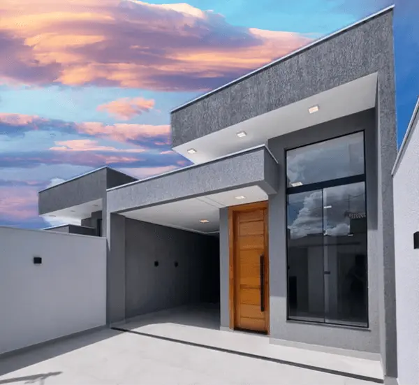 Grafiato aplicado em parede de sala moderna, acabamento texturizado que une estilo e durabilidade