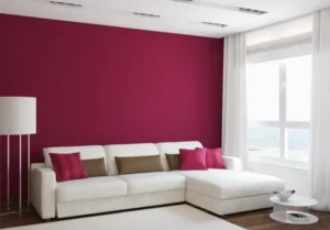 Parede pintada com tinta para parede de alta qualidade, com acabamento uniforme, durável e cores vibrantes, disponível na Casa da Textura.