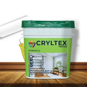 Tinta Acrílica Fosca Econômica Casa da Textura: alta cobertura, fácil aplicação e ótimo rendimento para interiores.