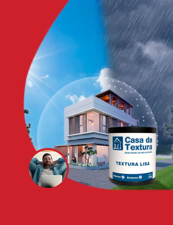 Casa protegida com texturas e revestimentos impermeáveis Casa da Textura, resistentes ao sol, chuva e umidade.