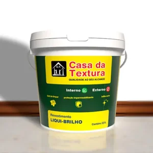 Líquido Brilho Casa da Textura: acabamento que realça a cor, protege a superfície e traz durabilidade superior para sua obra.