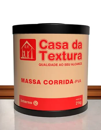 Massa Corrida PVA Casa da Textura: acabamento liso, fácil aplicação e alta cobertura para paredes internas.