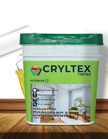 Tinta Acrílica Fosca Econômica Casa da Textura: alta cobertura, fácil aplicação e ótimo rendimento para interiores.