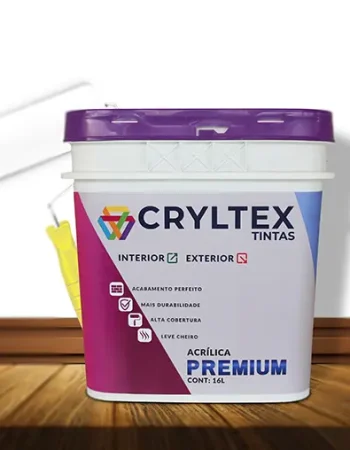 Tinta Acrílica Premium Casa da Textura: acabamento perfeito, alta durabilidade e baixa emissão de odor.
