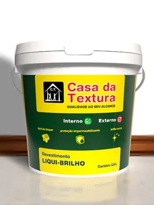 Líquido Brilho Casa da Textura: acabamento que realça a cor, protege a superfície e traz durabilidade superior para sua obra.