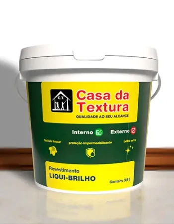 Líquido Brilho Casa da Textura: acabamento que realça a cor, protege a superfície e traz durabilidade superior para sua obra.